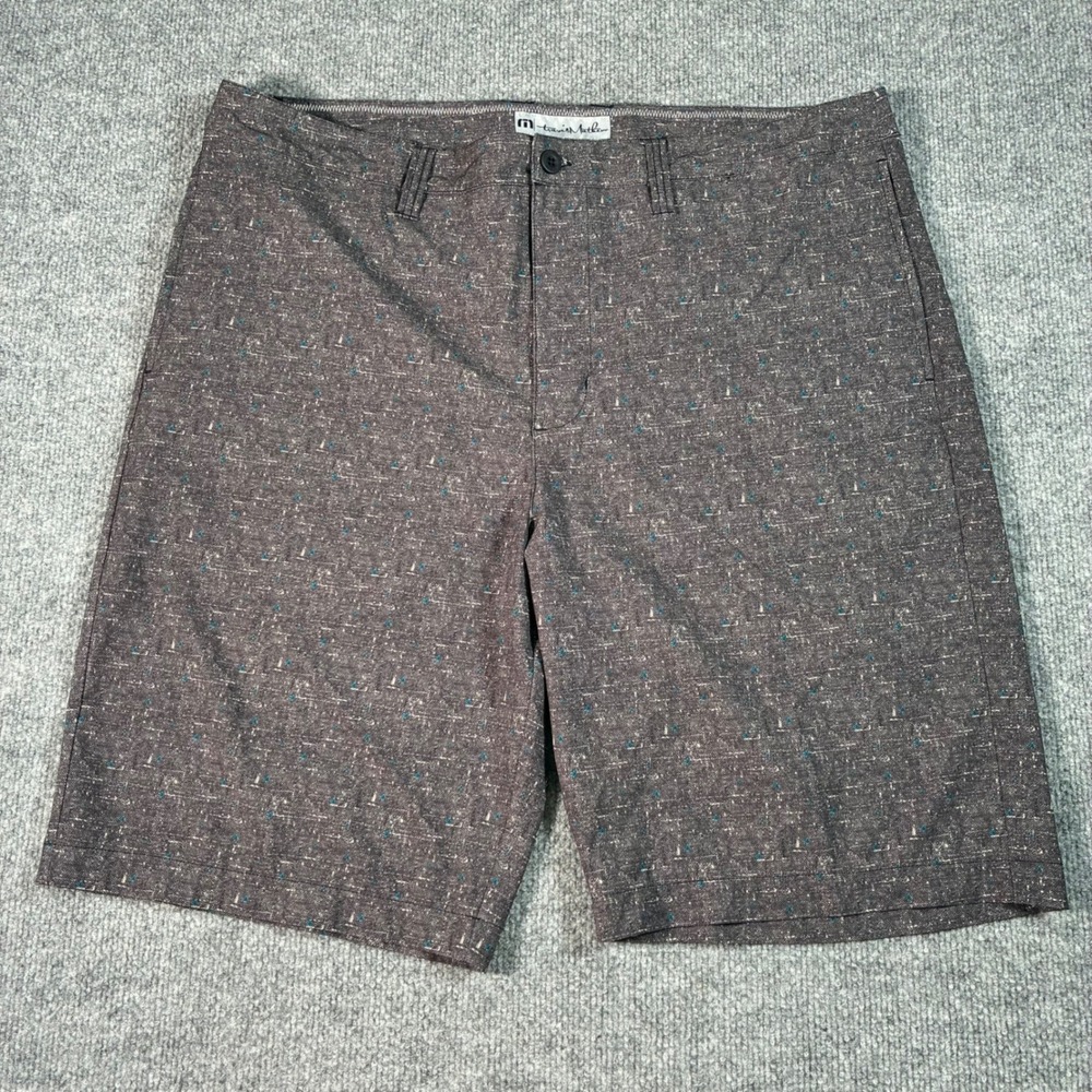 TravisMathew Golf Shorts Mens 38 Gray Speckled Stretch Performance Lightweight
